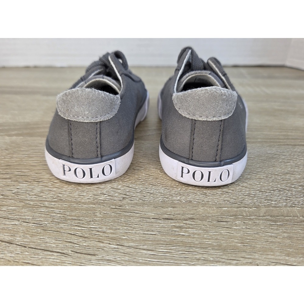 Polo Ralph Lauren Gray Canvas‎ Sneakers Shoes Size 6-gray Shoe For Boys Size 6 - Picture 5 of 11